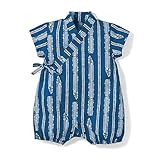 【ベビー服】甚平オール　　電車柄　サイズ:70