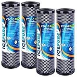 ICEPURE 1ミクロン 2.5インチ x 10インチ 家全体CTO カーボン堆積物水フィルターカートリッジ DuPont WFPFC8002 WFPFC9001 SCWH-5 WHCF-WHWC WHCF-WHWC FXWTC CBC-10 ROユニット 4個パック