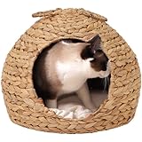 ヤマソロ ペットベッド 猫ちぐら風 キャットハウス 置き型 猫 ネコ ねこ ベッド クッション付き 洗える 天然素材 nenne ネンネ 55-100 ナチュラル