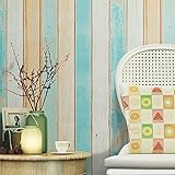 Blooming壁アンティーク調木製パネルピールとスティック壁装飾壁紙、ブルーマルチ