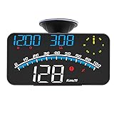 車用ヘッドアップディスプレイ GPS デジタル速度計 車用ヘッドアップディスプレイ HUD 走行距離計 速度超過アラーム 疲労運転リマインダー コンパス 方向、時計、高度(緑)