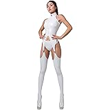 LOST-G Race Queen RACEQUEEN Uniform Leotard, Underwear, Stocking, Tight, Cosplay, Women's, Cute, Costume, PU Laser (M, WHITE)