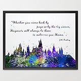 Dignovel Studios 11X14 Hogwarts Castle Quote Harry Potter Watercolor illustration Art Print Friendsh