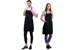 [BIGHAS] 首掛け シンプル エプロン 調節可能 動きやすい シワになりにくい 大きいサイズ カフェ風 透けない 業務用 仕事用 家庭用 男女兼用 全20色