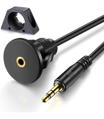 Duttek 3.5mm TRS Panel Mount Stereo Audio Cable, 3.5mm 1/8" TRS Male To