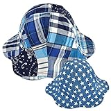よつば洋品店オリジナル リバーシブルチューリップハット (52cm/ネイビー×ネイビースター) 【QO-YY130】 キッズ用 子供用 帽子