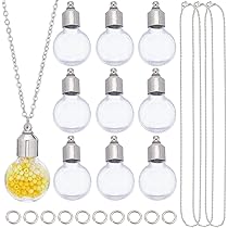 Amazon | SUNNYCLUE 1箱30本 銀色 小瓶 ネックレス チャーム