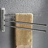 KES Bathroom Swing Arm Towel Bars 3-Arm Wall Mount Swing Out Towel Shelf, Polished SUS304 Stainless 