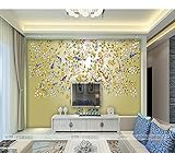 3 D 壁紙ベッドルームの壁画近代的なエンボス加工の花鳥 TV 背景の壁面 BJ 1059