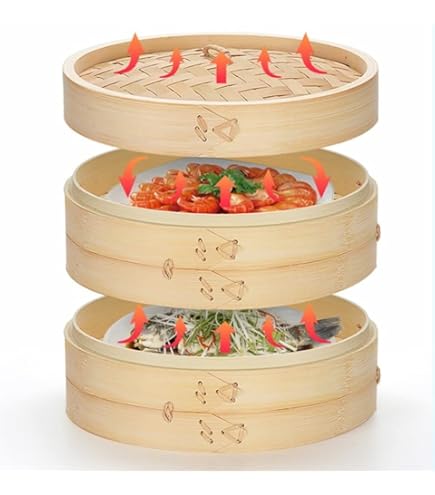 Amazon｜竹セイロ 本体・蓋 本体2個セット 業務用 せいろ蒸し器,30cm