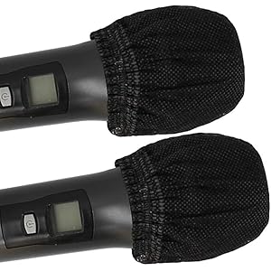 Ounas 8.5CM マイクカバー150個入り マイクカバー マイクロフォンカバー マイクスポンジ 抗菌マイクカバー 雑音 防止 ボール形状 多色 不織布 カバーケースキャップ カラオケ用 (ブラック)