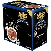 Amazon | アイシア 黒缶パウチかつお節入りまぐろとかつお 70g×12袋