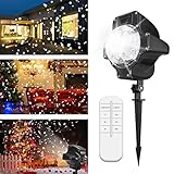 プロジェクターライト LED 雪降り 投影ランプ プロジェクション機能ライト ガーデンライト デコレーションライト 風景ランプ 雰囲気作り/クリスマス/誕生日/結婚式/パーティー/屋外 イルミネーショ