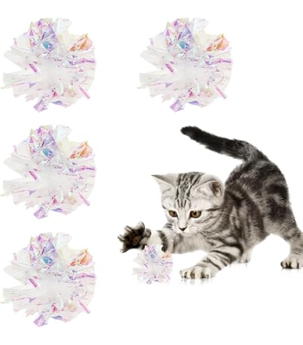 Amazon | 521MN 猫のおもちゃ ホログラム かしゃかしゃボール 4個