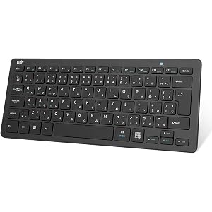 Ewin キーボード ワイヤレス bluetooth 小型 キーボード JIS基準 日本語配列 ios android Windows mac多システム対応 iphone ipad パソコン スマホ タブレット 三つデバイス自由に切替え 軽量 超薄型 一年間安心保証付き 日本語説明書 ブラック
