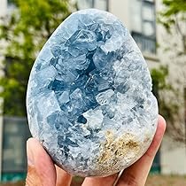 天然石 のブルー 水晶 最高品質・ブラジル産]天然ブルートパーズ結晶原石（非加熱・無