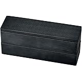 たつみや(Tatsumiya) HAKOYA スリム二段弁当 840ml 黒炭 麻の葉 302134 日本製