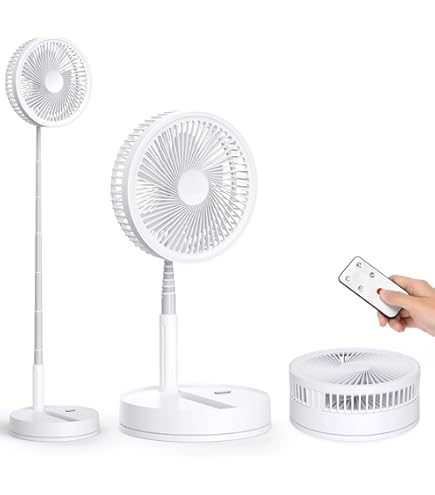 Amazon | 【自動首振り＆最長35時間稼働】折りたたみ 扇風機