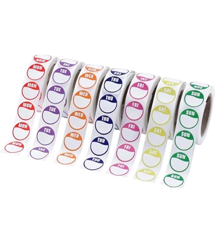 Amazon.co.jp: CORHAD 曜日ステッカー 7ロール 彩色粘着ラベル 英語