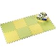 シービージャパン(CB JAPAN) ジョイントマット [防音 衝撃吸収] グリーン×イエロー 厚め 12mm 30×30cm 8枚組 バナナ やわらかジョイントカラーマット JOINTMAT