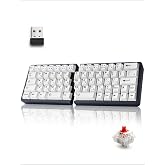 YIVU 60% ワイヤレス 左右分離型 メカニカルキーボード 英語配列 (かな印字あり) Gateron MX赤軸 ホットスワップ QMK/VIAL対応 PBT