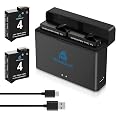 Homesuit Kit Di Batterie Per DJI Osmo Action 4/3 - 2 Batterie Da 1800 MAh E Caricatore 3 Slot LED, Ricarica Rapida