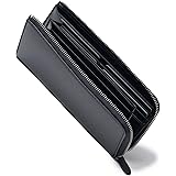 [Barberini] 財布 メンズ 長財布 本革 スキミング防止 YKK製 L字ファスナー (ブラック)