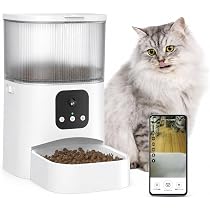 ペット用　自動給餌器　Smart pet feeder 犬猫 Amazon | 自動給餌器 猫 小型・中型犬用 3L ペット 餌やり カメラ付き