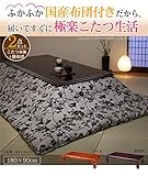 家具調 こたつ 長方形 セット 和調継脚こたつ 180x90cm+国産こたつ布団 2点セット 日本製 コタツ 炬燵 座卓 和風 折りたたみ ローテーブル 紫檀調／F_モコ・ブラウン