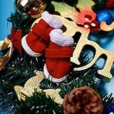 Deqna（TM）クリスマスホリデーデコレーション4個暖かい冬ペットシューズぬいぐるみレッドコットンのブーツクロー犬猫の子犬のためにペットの子犬の服をカバー