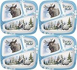 Zak 。Designs 3-sectionプレートfeaturing Olaf & Sven Frozen、壊れにくいから、BPAフリープラスチック