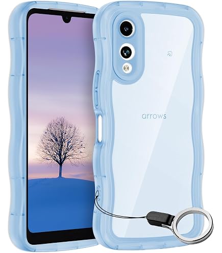 arrows スマートフォン 青 ケース付き Amazon.co.jp: FOR Arrows We2 ケースブルー ウェーブ リング付き TPU
