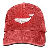 大人 デニム キャップクジラ アニマル柄 プリント 大人気 ヒップホップ ハット 男女兼用 紫外線対策 日よけ 小顔効果 プリント付き 無地 レッド