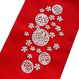 正絹 七五三用刺繍半衿 赤色 (白)