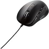 エレコム マウス 有線 Mサイズ 5ボタン (戻る・進むボタン搭載) レーザー ブラック M-LS15ULBK