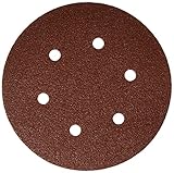 Bosch SR6R062 Random Orbit Sander Hook and Loop 6 Hole Disc 6-Inch 60 Grit Sand Paper, Red, 25-Pack 