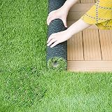 人工芝 ロール 1m×5m 1m×10m 2m×10m 芝丈35mm U字ピン付き 多サイズ選択可能 人工芝マット リアル芝生 散水穴付き 色落ちにくい ノンホルムアルデヒド 高品質 高密度 ガーデン用 ベランダ用 (2m×10m/芝丈35mm/30万束/㎡, 青緑)