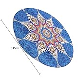 145cm round blue fish print thin chiffon beach shawl mat mandala