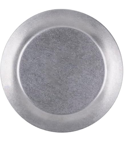 Amazon.co.jp: Black Vintage Inox Round Serving Plate, 4.9 inches
