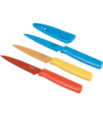 KUHN RIKON 包丁セット 三徳包丁 2丁シェフナイフ1丁 Amazon | Kuhn Rikon COLORI ノンスティック三徳ナイフ 安全鞘付き 5
