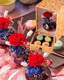 風味絶佳.山陰 和風プリザーブドフラワー＆ひとくち上生菓子セット「春香（はるか）」 メッセージカード付き