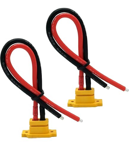 2 Stück Amass XT60E-M Stecker Mit Kabel – 30 Cm, 12 AWG, Für RC LiPo Batterien & Drohnen