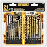 High Quality DW1361 Titanium Pilot Point Drill Bit Set, 21-Piece