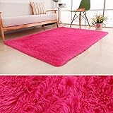 PAGISOFE Soft Girls Room Rug Kids Bedroom Nursery Decor Carpet 4' x 5.3'Hot Pink [並行輸入品]