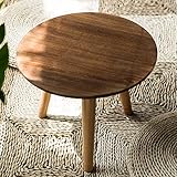 gannbarou 木製 サイドテーブル ガーデンテーブル ミニテーブル ローテーブル フロアテーブル ナイトテーブル ベッドサイドテーブル ソファサイドテーブル カフェテーブル コーヒーテーブル エンドテーブル 収納ラック 円型 おしゃれ
