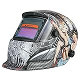 KKmoon 自動遮光 溶接面 溶接ヘルメット TIG MIG ソーラーパワーヘッドバンド調整可能