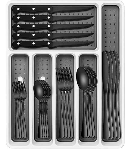 Amazon｜Nuovo Milano by Ettore Sottsass 24 Piece Flatware Set