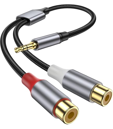 Amazon | AUX RCA 変換ケーブル ステレオミニプラグ3.5mm(オス) 変換
