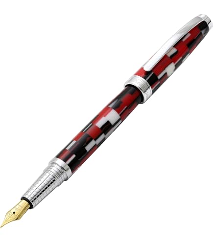 Amazon | Xezo Maestro ジュビリー 万年筆 中学ペン先 市松模様の塩水