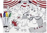 modern-twist Kids Mark-Mat Silicone Coloring Placemat with 4 Dry-Erase Markers, Circus by modern-twi